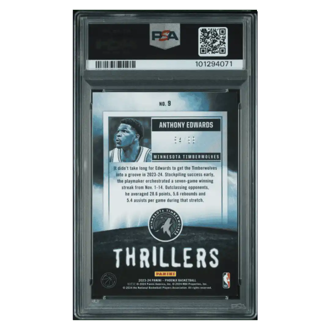 Anthony Edwards PSA 9 2023 Panini Phoenix Thrillers Pink #d/ 99 Card #9