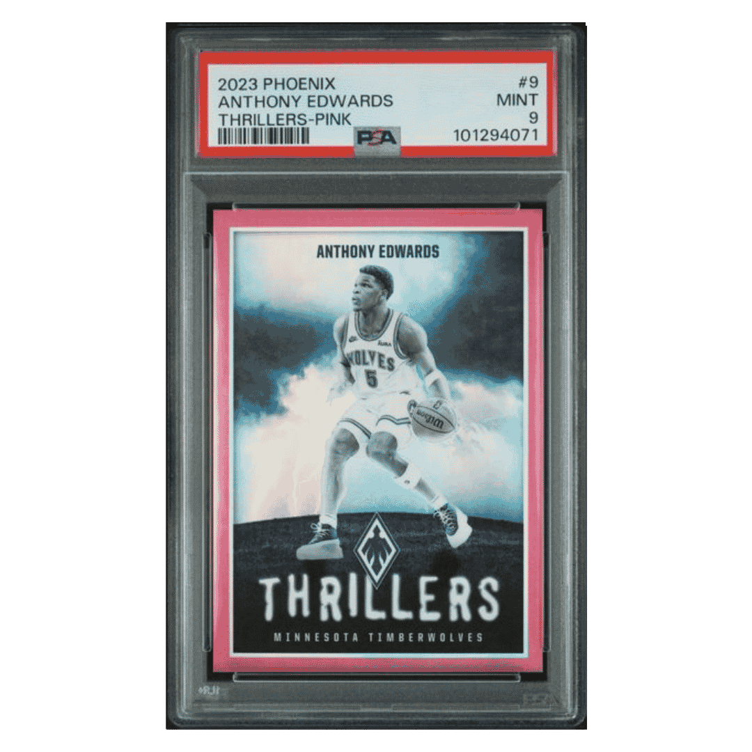 Anthony Edwards PSA 9 2023 Panini Phoenix Thrillers Pink #d/ 99 Card #9