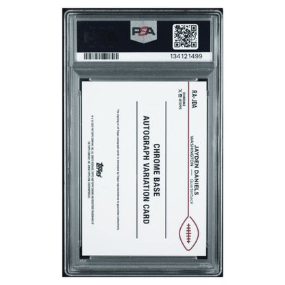 Jayden Daniels PSA 10 2024 Topps Chrome Rookie Autograph Aqua Geo Rookie RC #d/ 199 Card #RAJDA