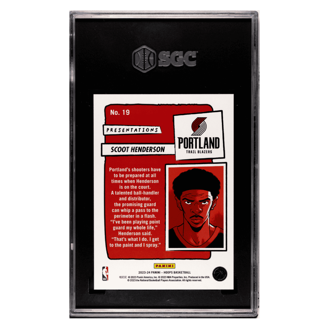 Scoot Henderson SGC 10 2023-24 Panini Hoops Presentations Card #19