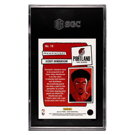 Scoot Henderson SGC 10 2023-24 Panini Hoops Presentations Card #19