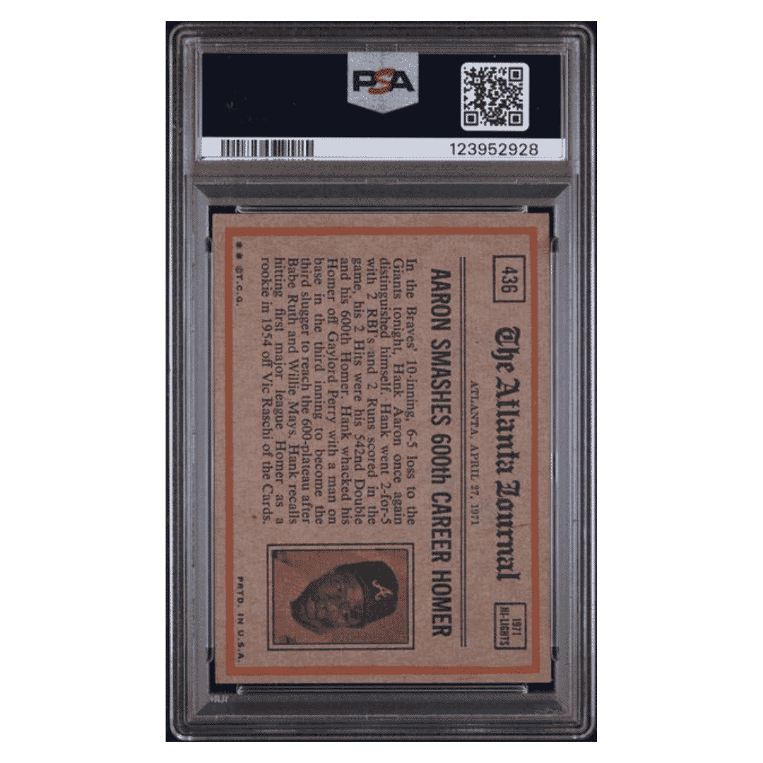Reggie Jackson PSA 6 1972 Topps In Action Card #436