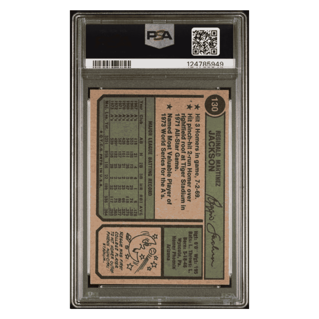 Reggie Jackson PSA 7 1974 Topps Card #130