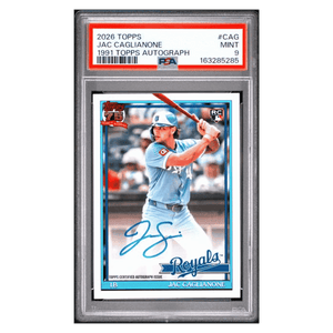 Jac Caglianone PSA 9 2026 Topps 1991 Topps Autograph Rookie RC Card #CAG
