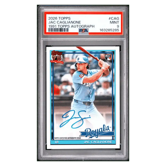 Jac Caglianone PSA 9 2026 Topps 1991 Topps Autograph Rookie RC Card #CAG