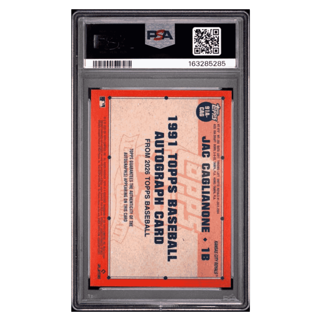 Jac Caglianone PSA 9 2026 Topps 1991 Topps Autograph Rookie RC Card #CAG