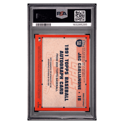 Jac Caglianone PSA 9 2026 Topps 1991 Topps Autograph Rookie RC Card #CAG