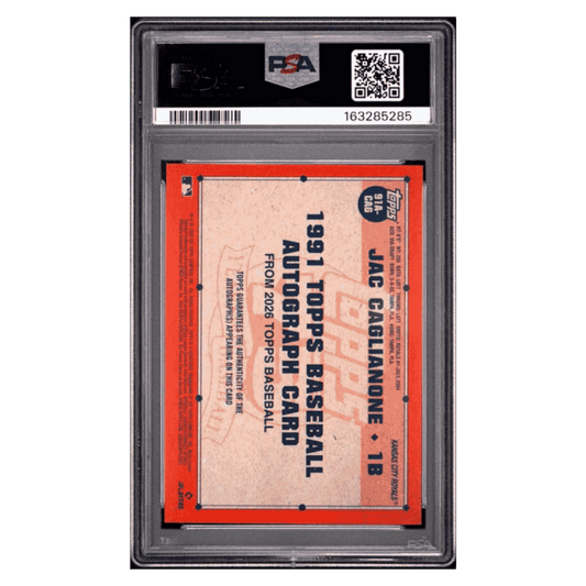 Jac Caglianone PSA 9 2026 Topps 1991 Topps Autograph Rookie RC Card #CAG