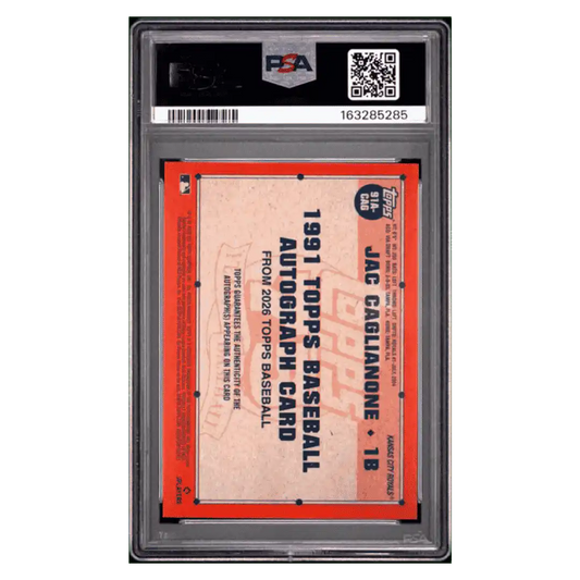 Jac Caglianone PSA 9 2026 Topps 1991 Topps Autograph Rookie RC Card #CAG