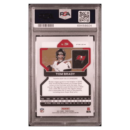 Tom Brady PSA 10 2021 Panini Prizm Red Ice Card #294