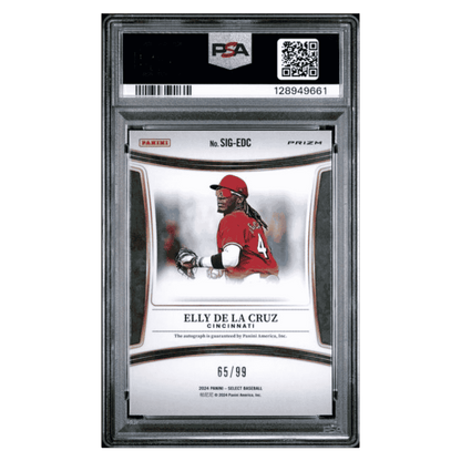 Elly De La Cruz PSA 10 2024 Panini Select Signature Red Prizm #d/ 99 Card #SIGEDC