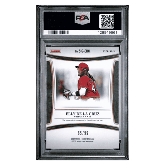Elly De La Cruz PSA 10 2024 Panini Select Signature Red Prizm #d/ 99 Card #SIGEDC