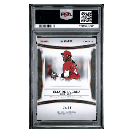Elly De La Cruz PSA 10 2024 Panini Select Signature Red Prizm #d/ 99 Card #SIGEDC