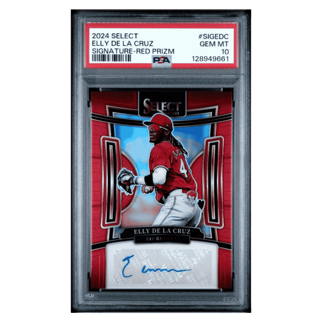 Elly De La Cruz PSA 10 2024 Panini Select Signature Red Prizm #d/ 99 Card #SIGEDC