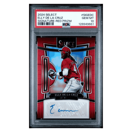 Elly De La Cruz PSA 10 2024 Panini Select Signature Red Prizm #d/ 99 Card #SIGEDC