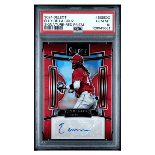 Elly De La Cruz PSA 10 2024 Panini Select Signature Red Prizm #d/ 99 Card #SIGEDC