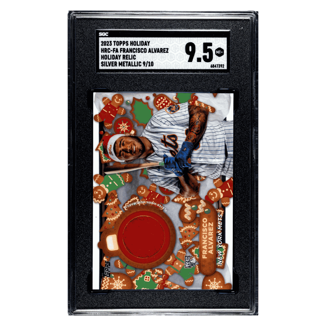Francisco Alvarez SGC 9.5 2023 Topps Holiday Relic Silver Metallic #d/ 10 Card #HRCFA