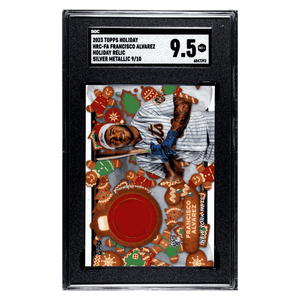 Francisco Alvarez SGC 9.5 2023 Topps Holiday Relic Silver Metallic #d/ 10 Card #HRCFA