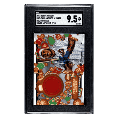 Francisco Alvarez SGC 9.5 2023 Topps Holiday Relic Silver Metallic #d/ 10 Card #HRCFA