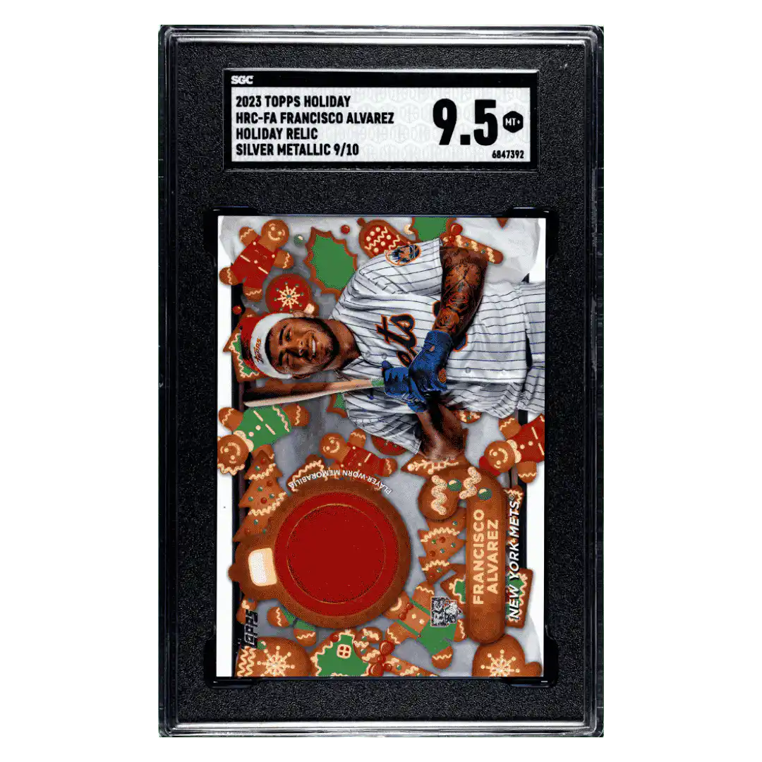 Francisco Alvarez SGC 9.5 2023 Topps Holiday Relic Silver Metallic #d/ 10 Card #HRCFA
