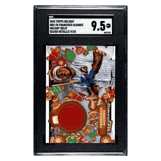 Francisco Alvarez SGC 9.5 2023 Topps Holiday Relic Silver Metallic #d/ 10 Card #HRCFA