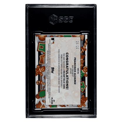 Francisco Alvarez SGC 9.5 2023 Topps Holiday Relic Silver Metallic #d/ 10 Card #HRCFA