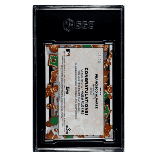 Francisco Alvarez SGC 9.5 2023 Topps Holiday Relic Silver Metallic #d/ 10 Card #HRCFA