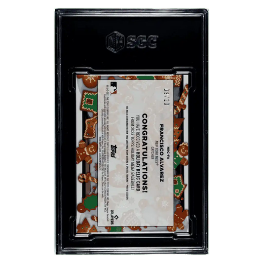 Francisco Alvarez SGC 9.5 2023 Topps Holiday Relic Silver Metallic #d/ 10 Card #HRCFA