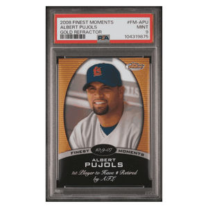 Albert Pujols PSA 9 2008 Topps Finest Moments Gold Refractor #d/ 50 Card #FM-APU
