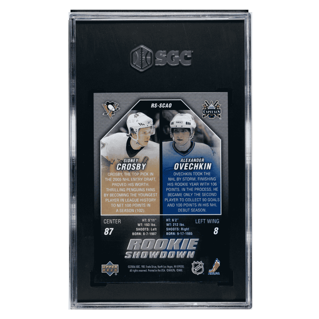 Alexander Ovechkin/ Sidney Crosby SGC 9 2005-06 Upper Deck Rookie Showdown Fleer Card #RS-SCAO