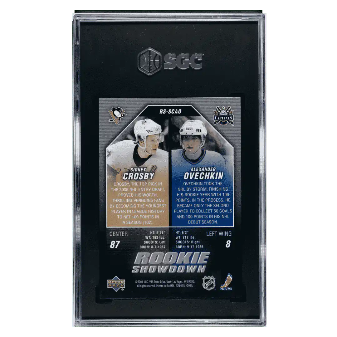 Alexander Ovechkin/ Sidney Crosby SGC 9 2005-06 Upper Deck Rookie Showdown Fleer Card #RS-SCAO