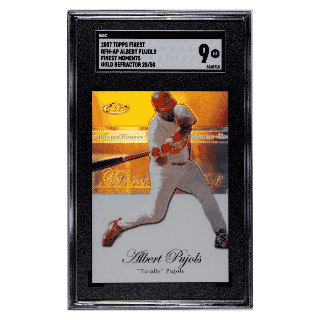 Albert Pujols SGC 9 2007 Topps Finest Moments Gold Refractor #d/ 50 Card #RFM-AP