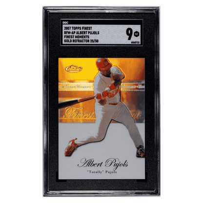 Albert Pujols SGC 9 2007 Topps Finest Moments Gold Refractor #d/ 50 Card #RFM-AP