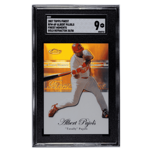 Albert Pujols SGC 9 2007 Topps Finest Moments Gold Refractor #d/ 50 Card #RFM-AP
