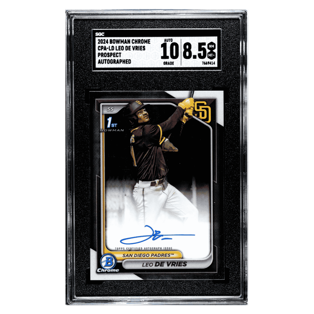 Leo De Vries SGC 8.5 2024 Bowman Chrome Prospect Autograph Card #CPA-LD