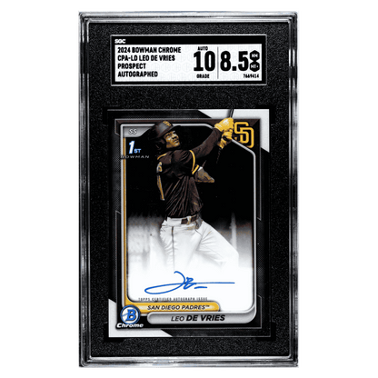 Leo De Vries SGC 8.5 2024 Bowman Chrome Prospect Autograph Card #CPA-LD