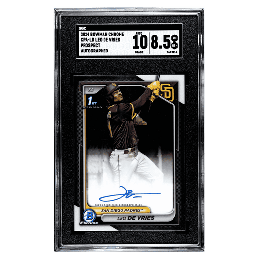 Leo De Vries SGC 8.5 2024 Bowman Chrome Prospect Autograph Card #CPA-LD