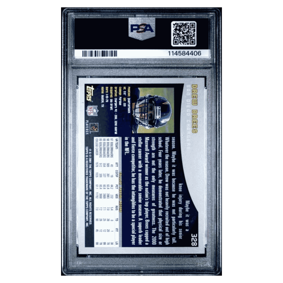 Drew Brees PSA 7 2001 Topps Rookie RC Card #328
