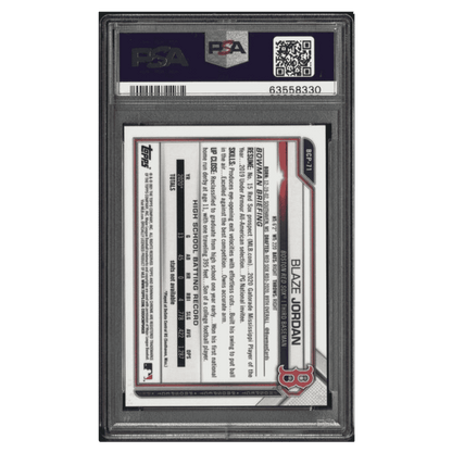 Blaze Jordan PSA 9 2021 Bowman Chrome Sapphire Edition Aqua #d/ 99 Card #BCP71