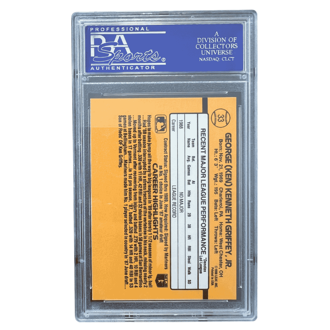 Ken Griffey Jr PSA 9 1989 Donruss Rated Rookie Card #33