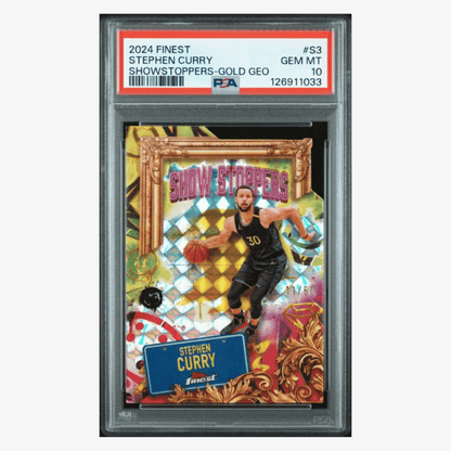 Steph Curry PSA 10 2024 Topps Finest Showstoppers Gold Geo #d/ 50 Card #S3