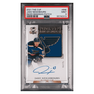 Jake Neighbours PSA 9 2021 Upper Deck The Cup Inked Insignias Patch #d/ 75 Card #IINE