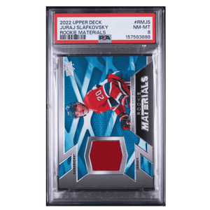 Juraj Slafkovsky PSA 8 2022 Upper Deck Rookie Materials Patch Card #RMJS