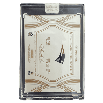 Drake Maye / Rhamondre Stevenson 2025 Panini Flawless Dual Diamond Memorabilia #1/ 2 Card #DDM-NE