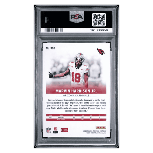 Marvin Harrison Jr PSA 10 2024 Panini Prestige Green Premium Xtra Points Rookie RC #d/ 199 Card #303