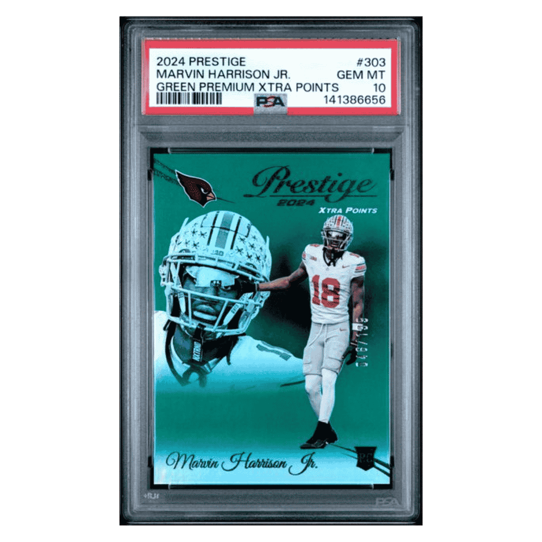 Marvin Harrison Jr PSA 10 2024 Panini Prestige Green Premium Xtra Points Rookie RC #d/ 199 Card #303