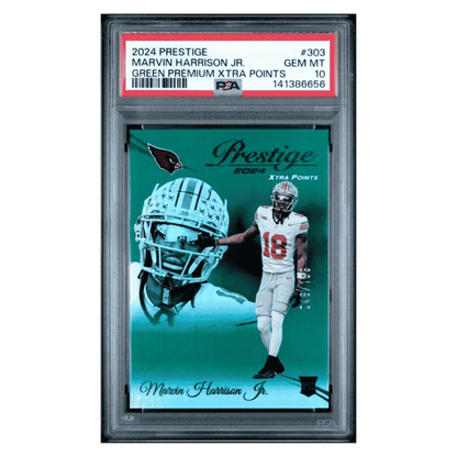 Marvin Harrison Jr PSA 10 2024 Panini Prestige Green Premium Xtra Points Rookie RC #d/ 199 Card #303