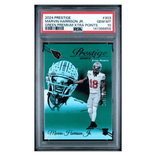 Marvin Harrison Jr PSA 10 2024 Panini Prestige Green Premium Xtra Points Rookie RC #d/ 199 Card #303