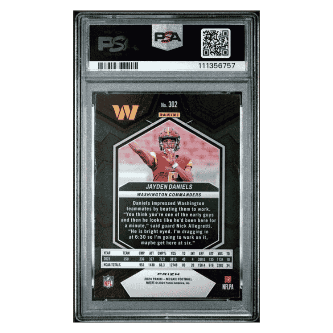 Jayden Daniels PSA 9 2024 Panini Mosaic Rookie RC Card #302