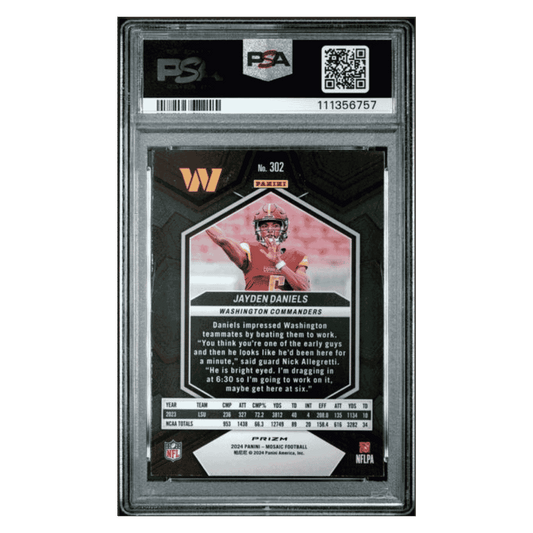 Jayden Daniels PSA 9 2024 Panini Mosaic Rookie RC Card #302
